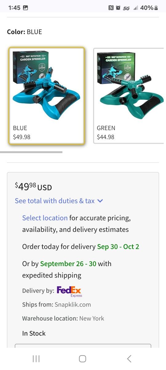 New 360 Degree Rotation Garden Sprinkler