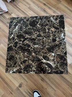 Elegant Black & Brown Marble-Look Accent Table | $80 OBO