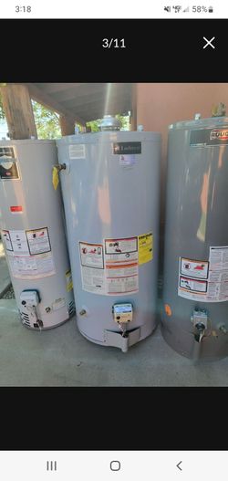 WATER HEATERS ELECTRIC, GAS. PROPANE,  DIFFERENT BRANDS WITH 6 MONTHS WARRANTY