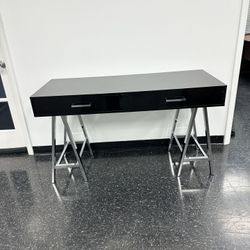 Modern Glam Desk Black Chrome w/ Drawers