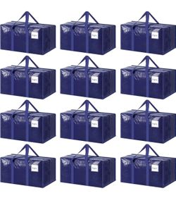 FYGRIP 12-Pack Extra Heavy Duty Large Moving Storage Bags – Blue