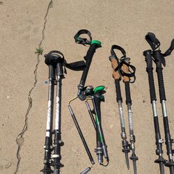 Hiking Trekking Poles P/P Each  Leki Black Diamond Z Folding Ultralight Carbon Cork Lite Vario Rei Backpacking Walking Sticks Aluminum Flick Locks