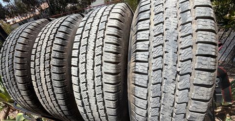 (4)225/75/15 Provider trailer tires on 5x4.5 wheels dot  3821 great for spares