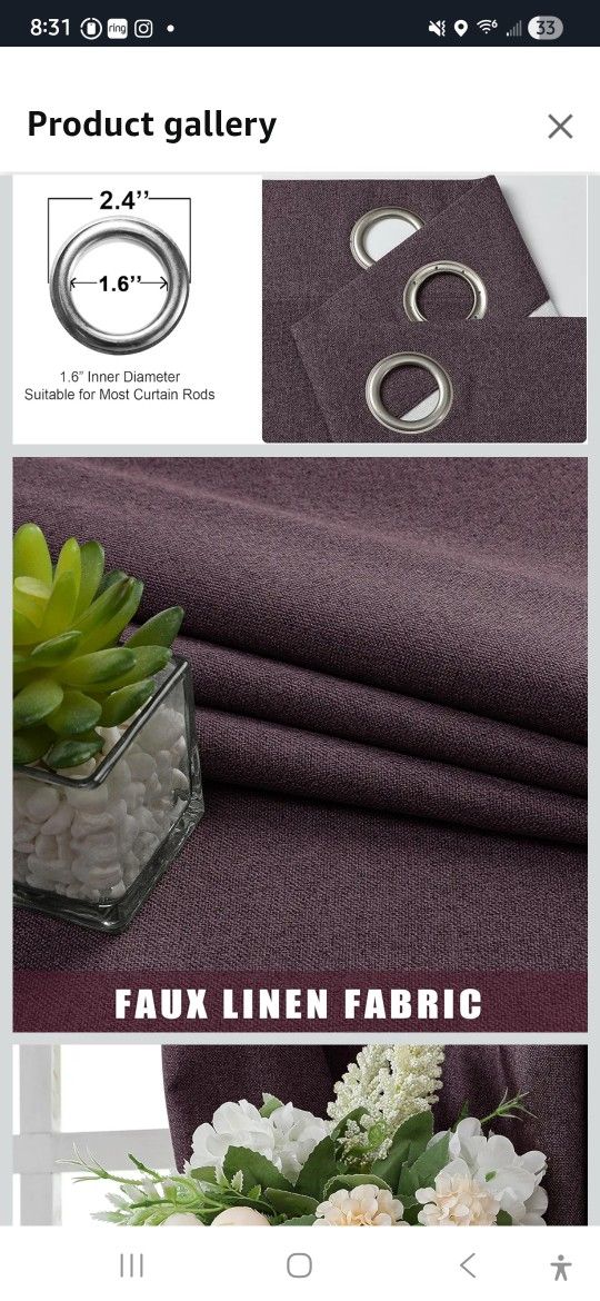 100% Black Out Curtains Purple