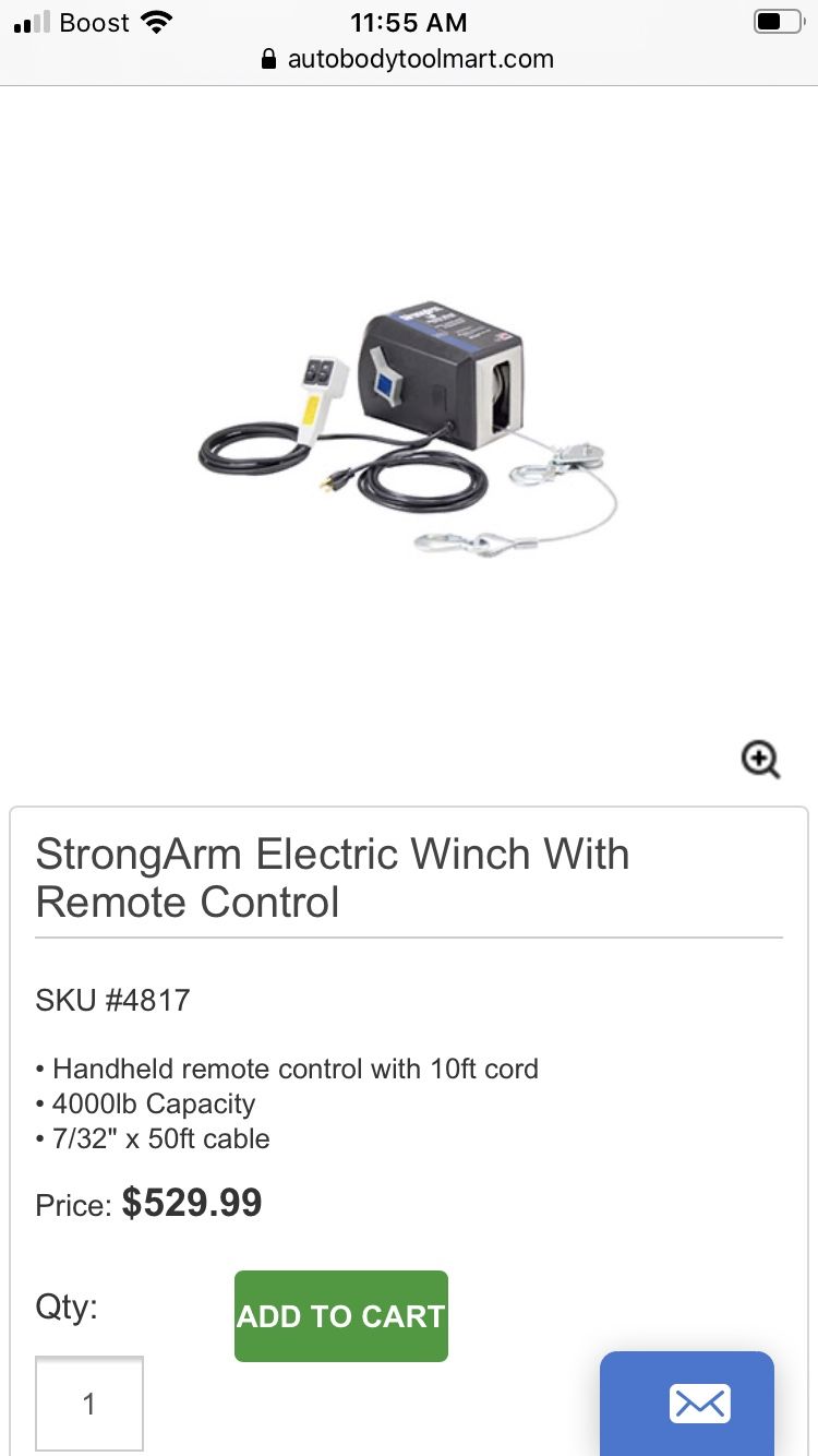Strong arm electric winch