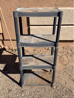 Four Level Plastic Storage Shelf  Size: (LxWxH): 22” x 13” x 48”