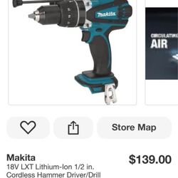 Makita 18V LXT Lithium-lon 1/2 in. Cordless Hammer Driver/Drill (Tool-Only)