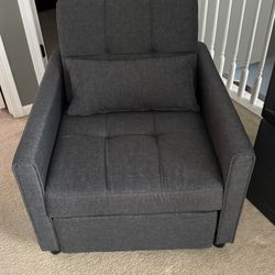 3 In 1 Convertible Sleeper Chair Dark Gray
