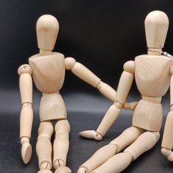 MANIKIN Wooden Articulated Artist Drawing Model Figure Form Stand 13"