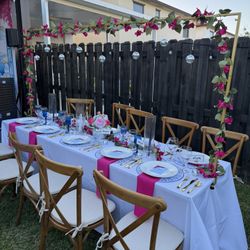 Tables - Chairs - Tablecloth 