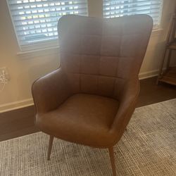 Faux Leather Accent Chair