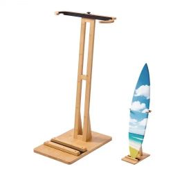 366*Vertical Surfboard Stand, Wooden Surfboard Rack for Storage and Display, Adjustable & Freestanding Board Stand Organizer with Padding, for Wakeboa