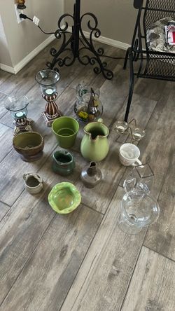 Pottery, Glass, Imported Candlesticks