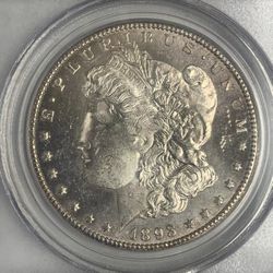 1893-CC $1 Morgan Silver Dollar, Carson City Uncirculated
