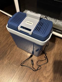 24L Portable Thermoelectric Cooler and Warmer 12V with blue handle