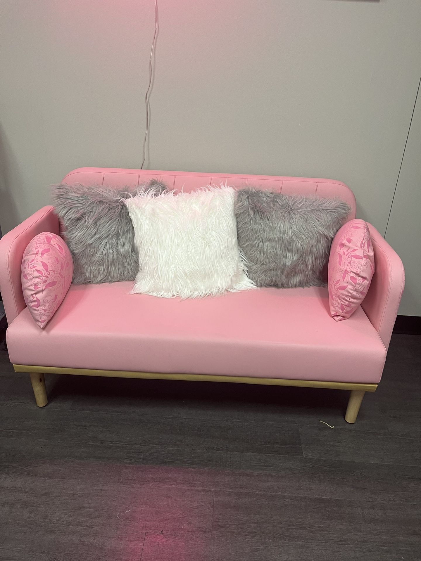 Leather Love Seat Pink Couch