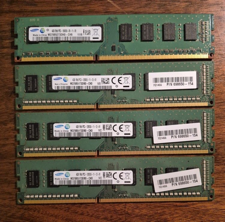 16GB DDR3 Desktop RAM -- 4x 4GB Samsung --all for $30