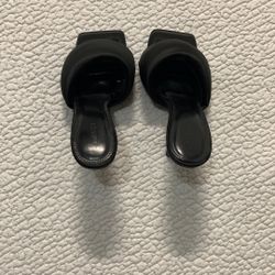 Chunky Black Mini Heels