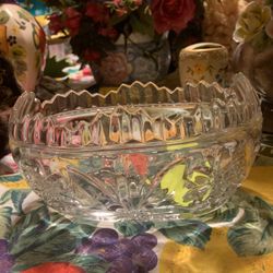 Crystal  Oval Shaped Bowl /vintage