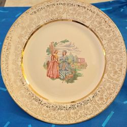 vintage Royal China plate with a 22K gold warranted design
