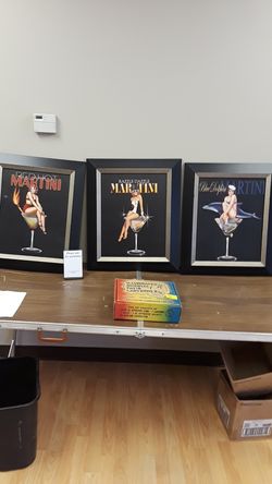 Martini pin up girls framed prints