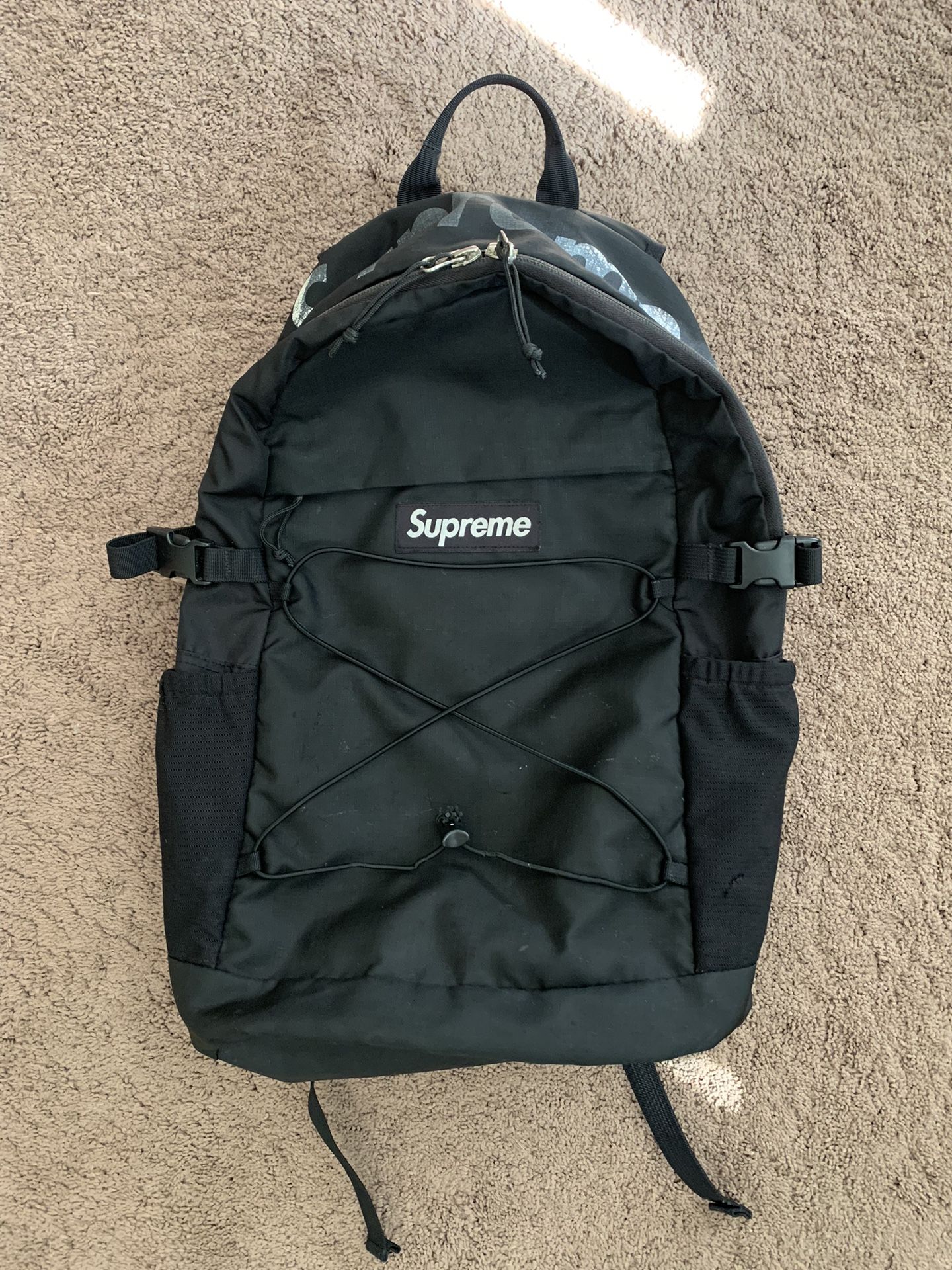 2016 SS16 SUPREME 210 DENIER CORDURA BOX LOGO BACKPACK RED WHITE