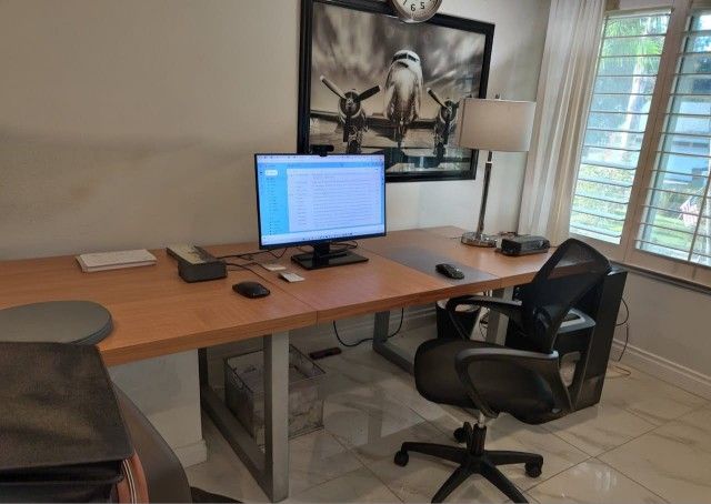 Large Adjustable Brown Office Desk