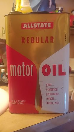 Vintage Allstate Sears & Roebuck Motor Oil 10 Quarts Can...