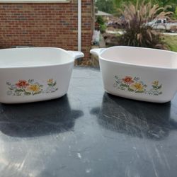 Vintage Floral Corning Ware Casserole Dish,  Each