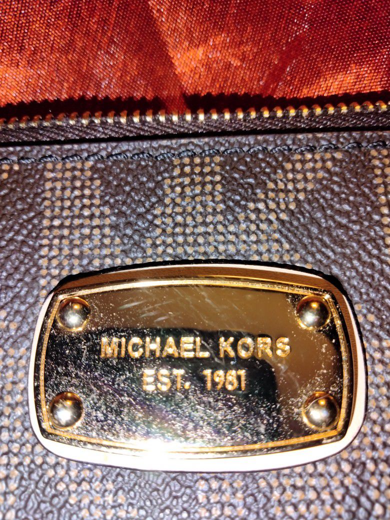 MICHAEL Michael Kors Brown Monogram Large Wristlet
