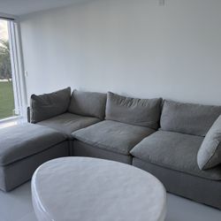 Cb2 New Sofá Grey LUMIS GREY PERFORMANCE FABRIC DEEP DEPTH 