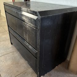 Solid Wood Two Drawer Filing Cabinet 
