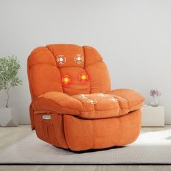 Swivel Rocking Power Recliner Chair With Heat And Massage