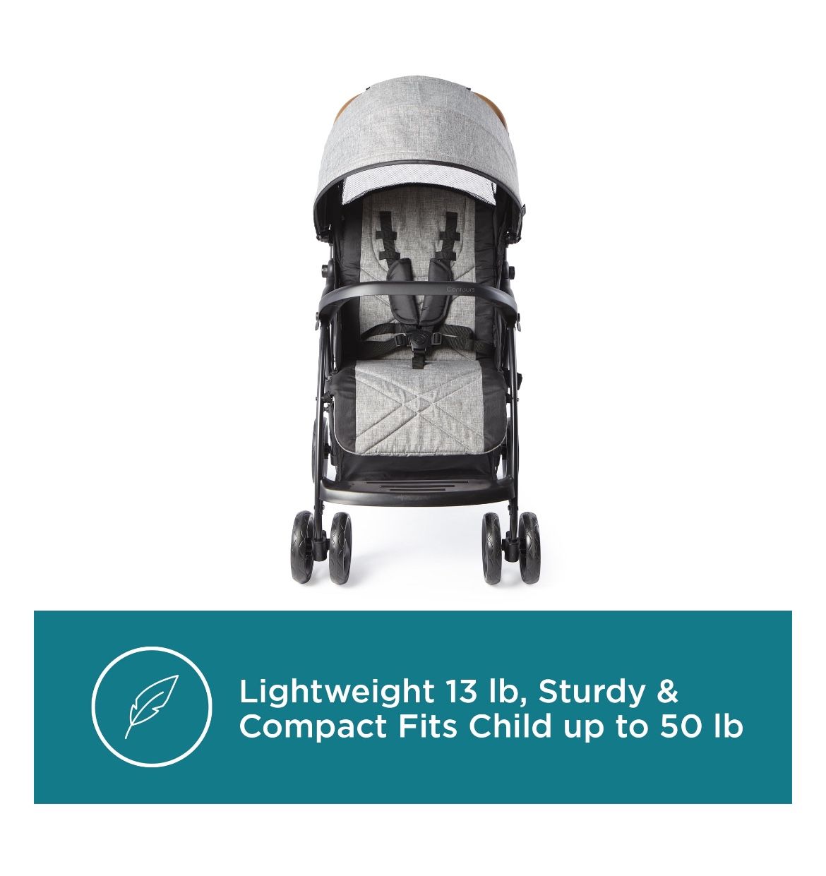 Contours Quick® Lightweight Travel Stroller, Compact Newborn Stroller, Gray