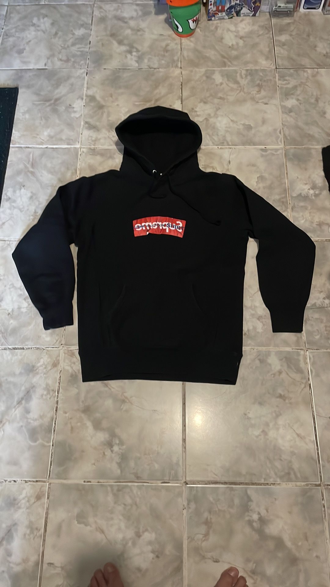 Supreme Comme Des Garcons CDG Box Logo Hooded Sweatshirt Black Size L Hoodie