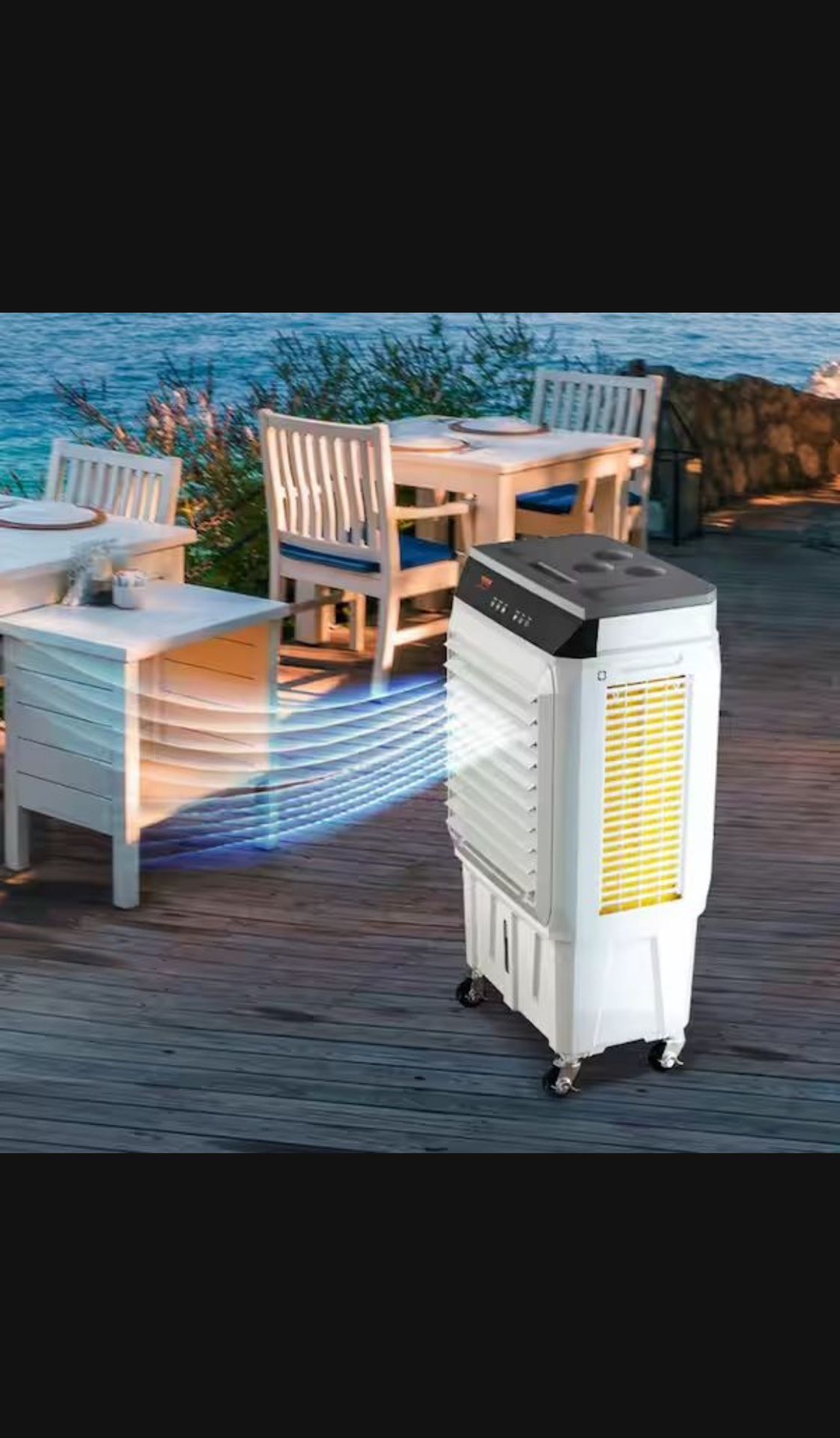 Evaporative Air Cooler 2100 CFM 135° Oscillating Swamp Cooler with 12 H Timer, 7 Gal. Portable Air Cooler