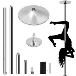 45mm Height Adjustable Portable Removable Dance Pole, Silver