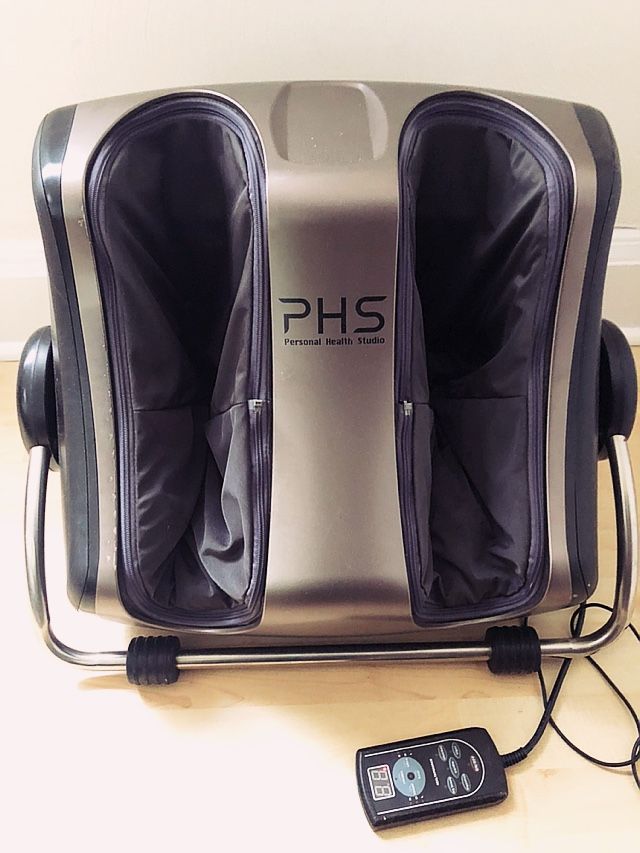 PHS PERSONAL HEALTH STUDIO FOOT & CALF MASSAGER - massager features with shiatsu massage, kneading massage, rolling, vibration and heating function.
