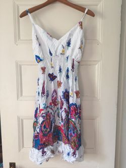 White paisley/floral dress
