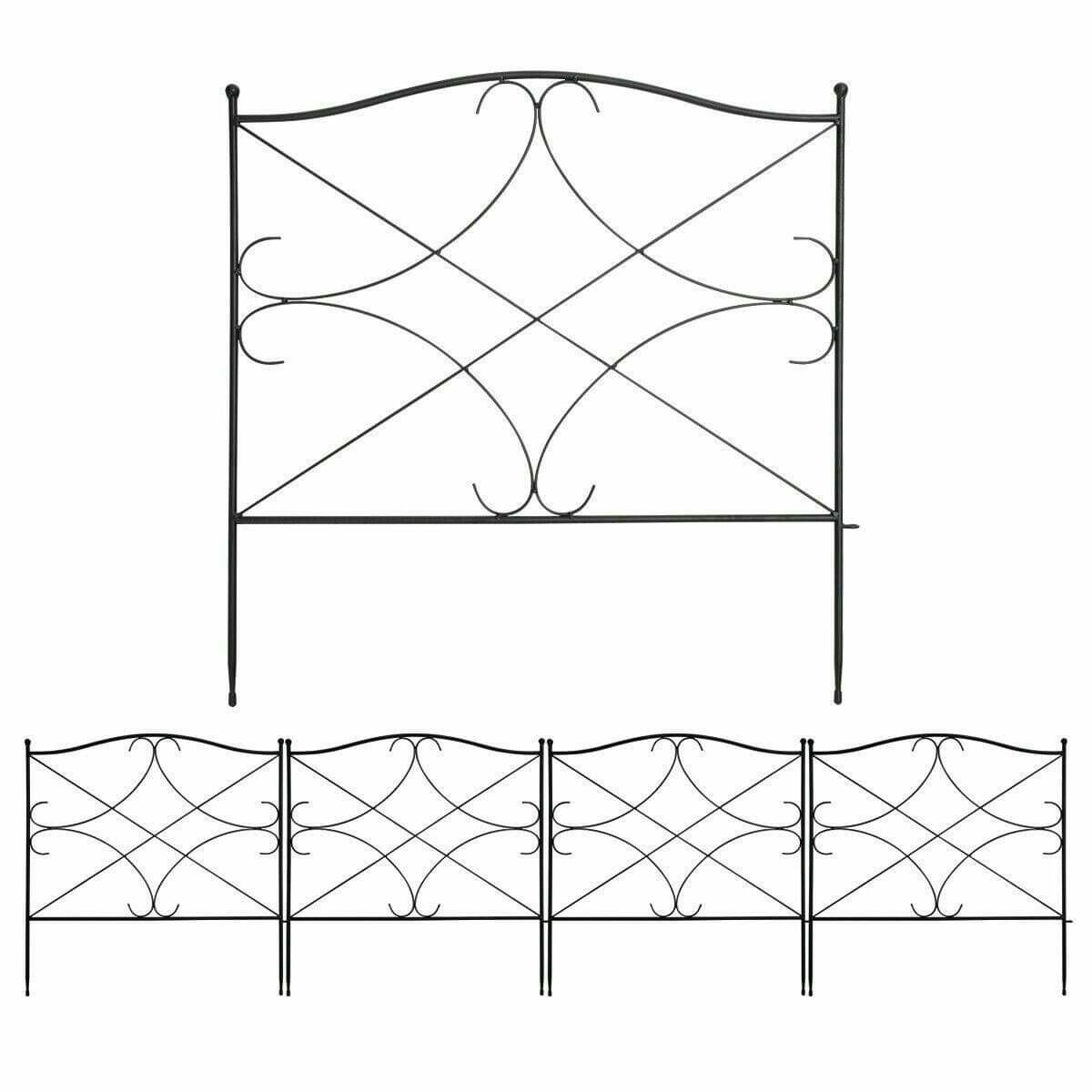 5 Panel 24in x 10ft Folding Decorative Garden Fence
