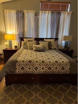 Cal King P6 Sleep Number Mattress  w/Split Platform + Bedroom set $2500