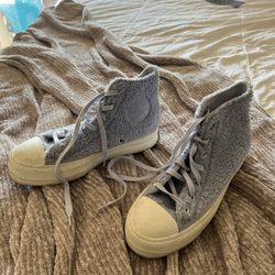 Fuzzy Lavender Platform Converse  