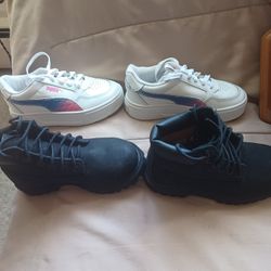 Girls Puma 12c US & 12c Timberland Boots, USE But Like New Only Pick Up 