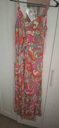 Paisley Print Wrap Maxi Dress