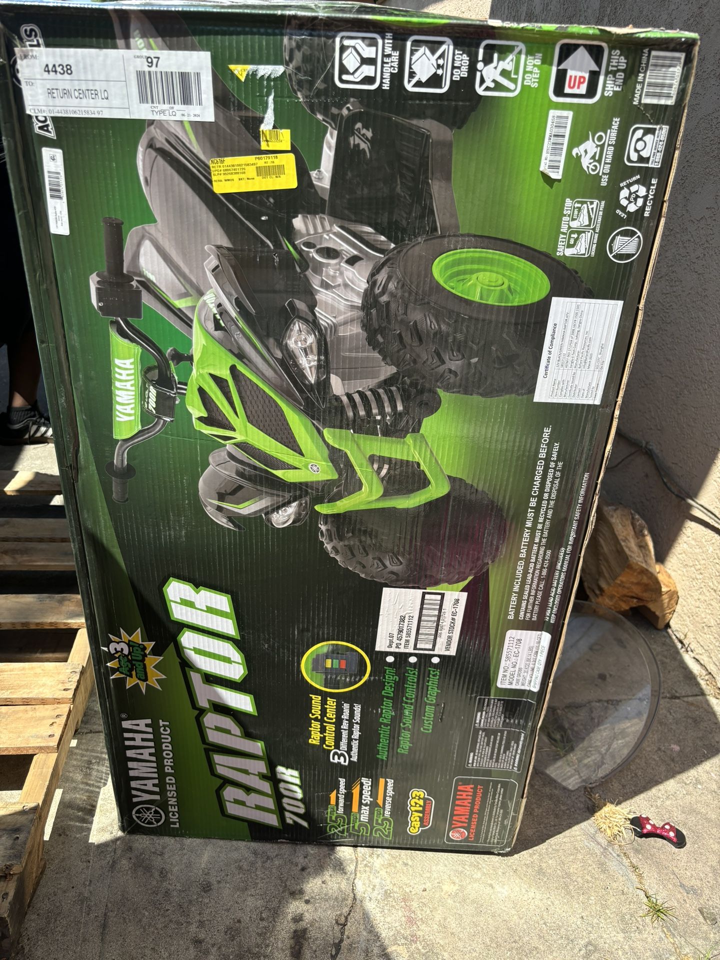 Yamaha 12V Raptor ATV Powered Ride-on, New Custom Graphic Design, for Boys & Girls, Ages 3+, up to 5 MPH