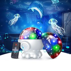 Night Light Projector,Ocean Star Night Light for Kids Room,Dinosaur Toys with 360° Rotation,Remote and Timer,3 Projection Films,17 Light Modes