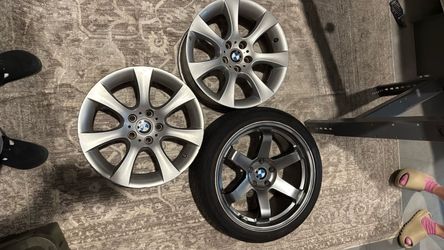 2 OEM bmw wheels  1 aftermarket