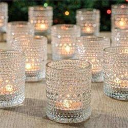 36 Pcs Votive Candle Holders for Table Centerpiece, DIY Wax Filling Clear Glass Tea Light Candle Holders Sets, Tealight Candle Holders for Wedding Dec