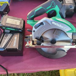 METABO 18V  6-1/2" HPT CORDLESS BRUSHLESS CIRCULAR SAW,  WITH BATTERY 2.0AH & CHARGER