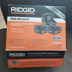 Ridgid 18v 4.0Ah Max Output Starter Kit